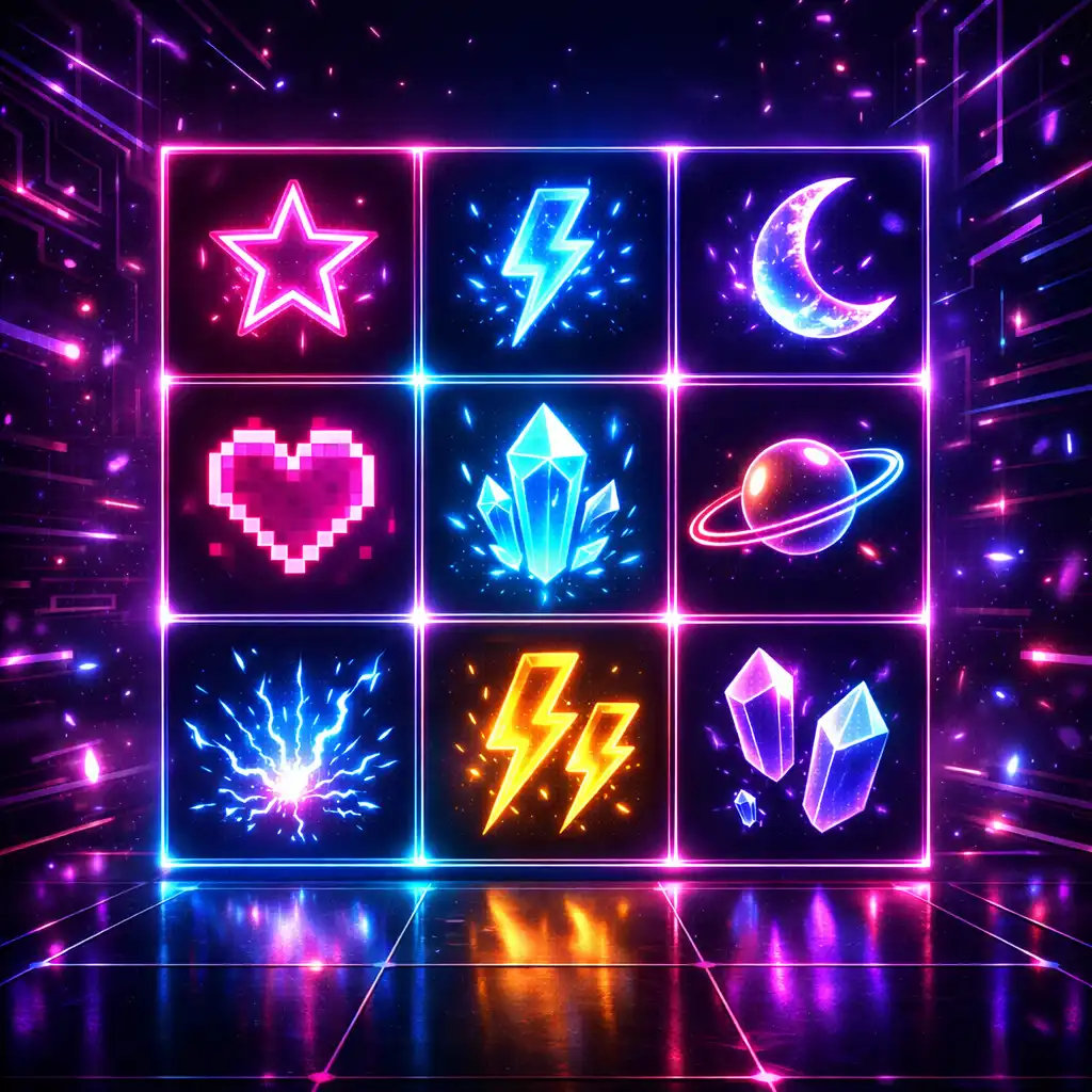 Futuristic neon 3x3 grid interface from AKAI YA ALEKSANDER WŁODEK