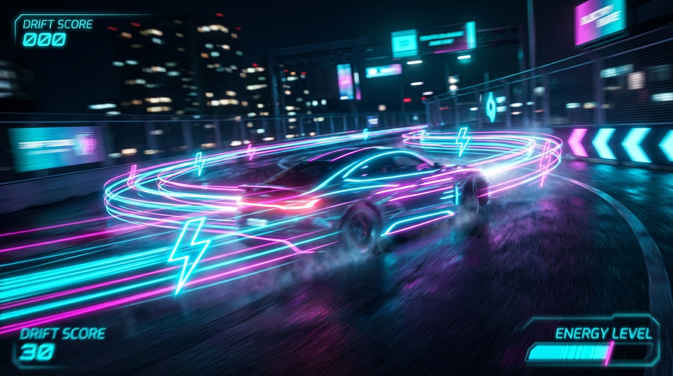 Electric Drift - motion-inspired neon visual with light trails
